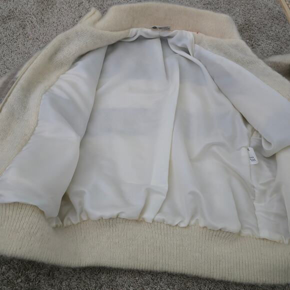 Samband of Iceland 100% Wool Jacket S Cream Nordic Winter Cozy Chunky Oversized - Picture 13 of 13